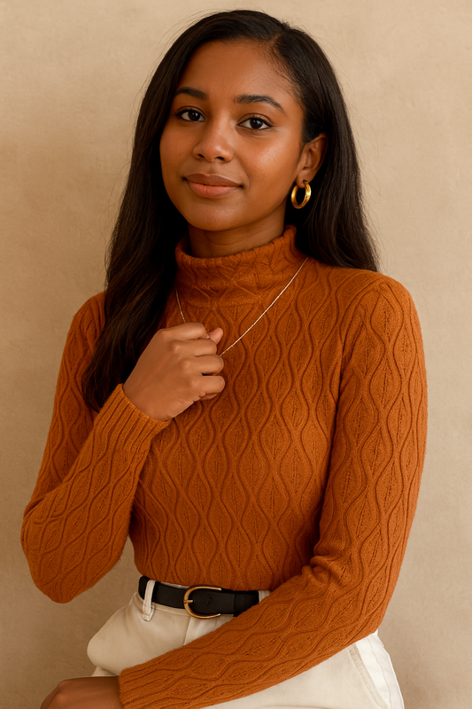 Elegant Knitted Cashmere Turtleneck Sweater for Women – Autumn Winter Style