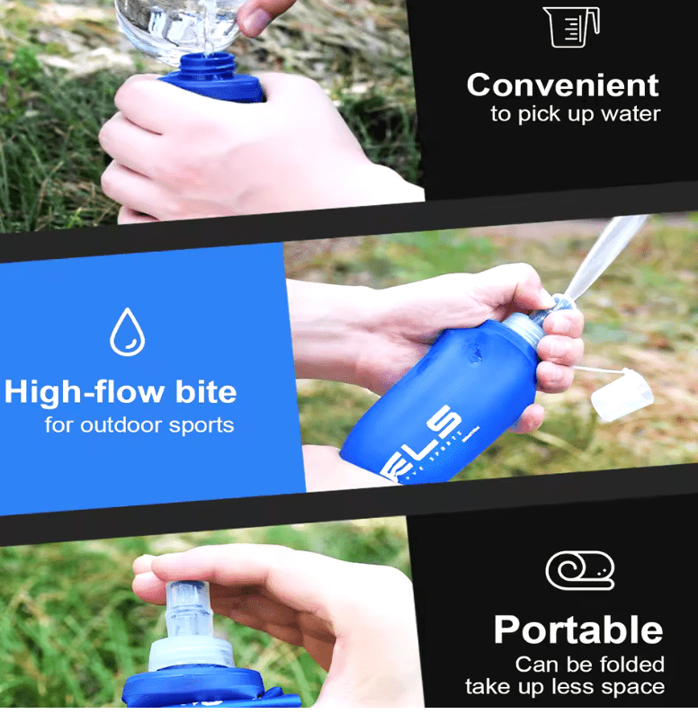 250ml/500ml Outdoor Collapsible Silicone Water Bottle – Convenient for Running, Camping & Hiking