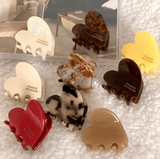 3.5cm Heart-Shaped Acetate Hair Claw Clips – Cute Mini Hair Accessories for Girls & Women