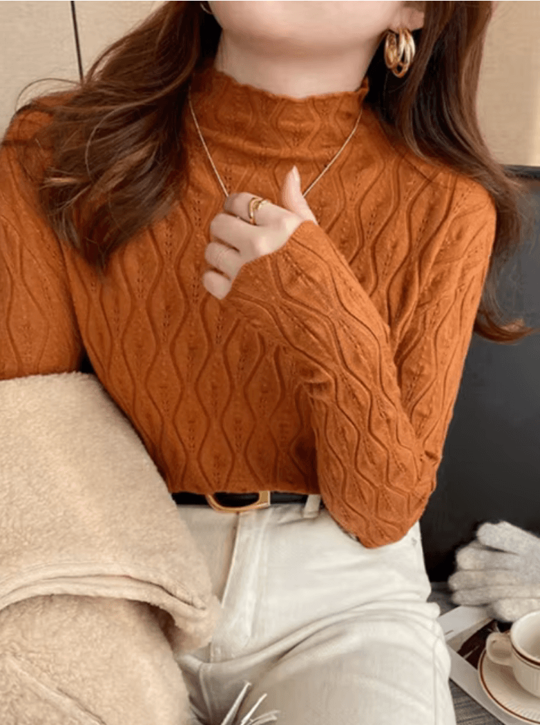 Elegant Knitted Cashmere Turtleneck Sweater for Women – Autumn Winter Style