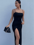 VIRA Women’s Red and Black Slim Fit Bodycon Midi Dress - New Year & Christmas Party Edition