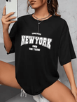When 1968 The New York Is Young” Oversized T-Shirt for Women – Creative Casual Top