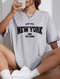 When 1968 The New York Is Young” Oversized T-Shirt for Women – Creative Casual Top