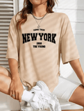 When 1968 The New York Is Young” Oversized T-Shirt for Women – Creative Casual Top