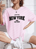 When 1968 The New York Is Young” Oversized T-Shirt for Women – Creative Casual Top