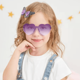 Fashion Sparkling Butterfly Hair Clips & Heart-Shaped Sunglasses Set | Stylish Hair Accessories for Girls