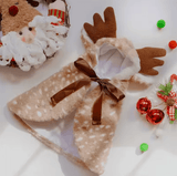 Christmas Pet Apparel - Elk Cloak & Hat for Dogs and Cats