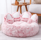 Bear Paw Dog & Cat Bed - Cozy, Soft, Fluffy Pet Sofa for All Sizes