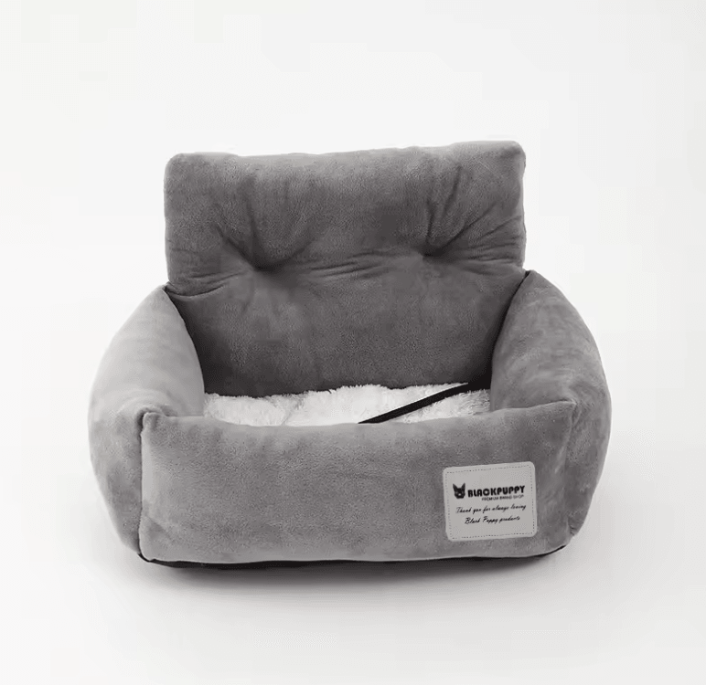 Dog Car Seat - Secure SUV Puppy Bed with Adjustable Strap & Non-Slip Bottom