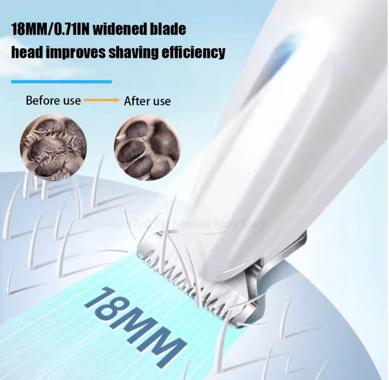 New Dog Paw Trimmer with LED Light - Waterproof Pet Hair Trimmer & Clippers for Grooming