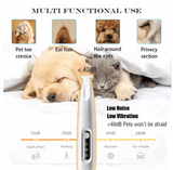New Dog Paw Trimmer with LED Light - Waterproof Pet Hair Trimmer & Clippers for Grooming