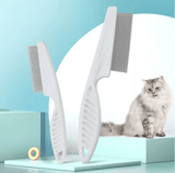Pet Hair Shedding Comb - Stainless Steel Flea & Grooming Comb for Dogs & Cats