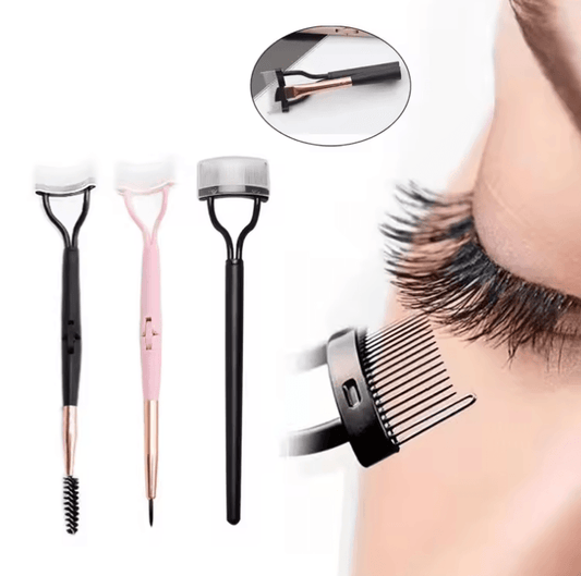 2-in-1 Eyelash Curler & Lash Separator | Foldable Metal Eyelash Brush
