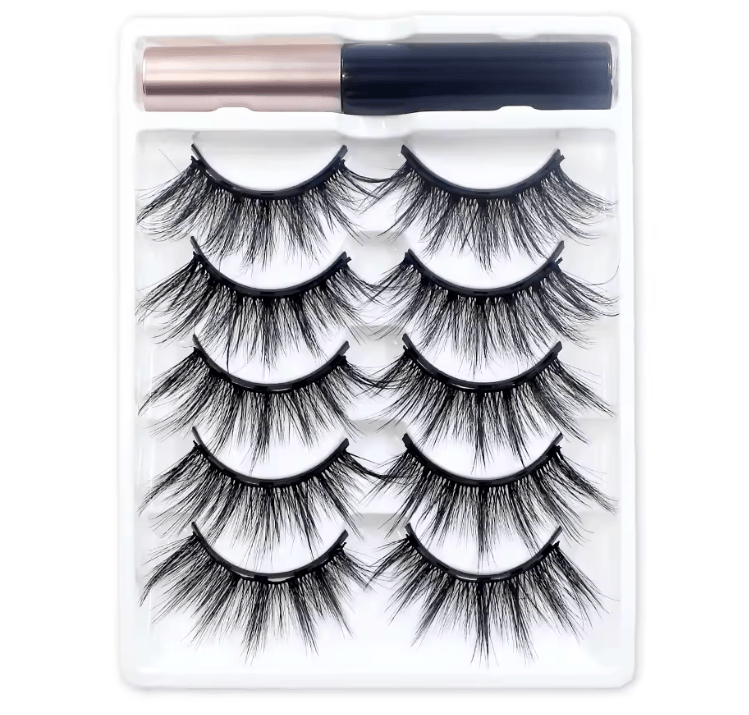 5 Pairs Magnetic Eyelashes with Eyeliner | Reusable Thick & Natural False Lashes