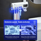 Automatic Solar-Powered UV Toothbrush Holder & Sterilizer with Toothpaste Dispenser