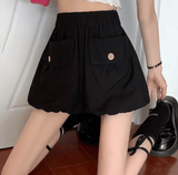 White High-Waist Bloomer Shorts for Women – Trendy Harajuku Summer Fashion 2025