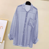 Women’s Summer Sunscreen Shirt – Elegant Sheer Chiffon Blouse & Loose Casual Cardigan