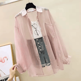 Women’s Summer Sunscreen Shirt – Elegant Sheer Chiffon Blouse & Loose Casual Cardigan