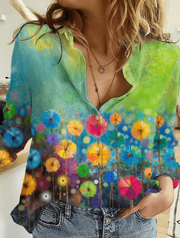 Elegant Loose Shirt for Women – Casual Long Sleeve Top with Fashionable Temperament