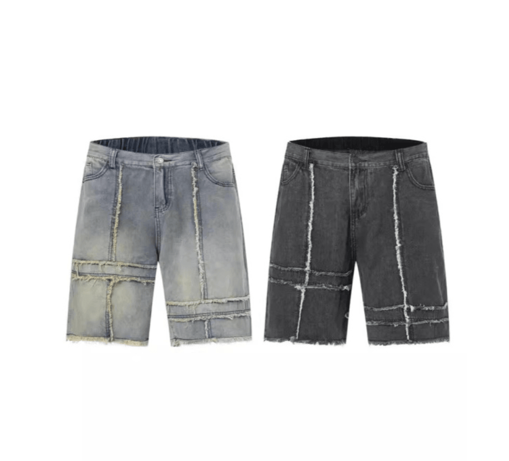 🔥 Fashion Summer Stitching Denim Shorts for Men – Stylish & Comfortable