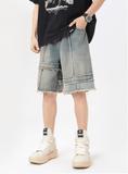 🔥 Fashion Summer Stitching Denim Shorts for Men – Stylish & Comfortable