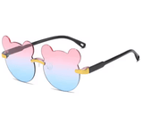 Fashionable Outdoor Travel Skiing Sunglasses for Kids – Cartoon Bear Rimless Sunglasses for Boys & Girls UV400 Protection