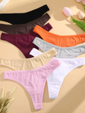 6PCS Women’s Seamless Cotton Thongs – Low Waist Breathable G-String Panties, Soft Comfortable Sport Lingerie Underwear Set