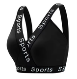 Women’s Letter Strap Sports Bra – Comfortable No-Pad Seamless Yoga Bra with Fixed Straps – Lightweight Beauty Back Fitness Bralette