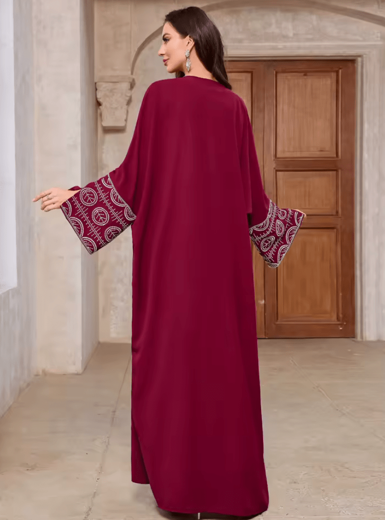 2025 Luxury Embroidered Muslim Dress for Women – Saudi Arabia Style Modest Eid Abaya | Dubai Turkey Party Jalabiya Robe for Islamic Occasions