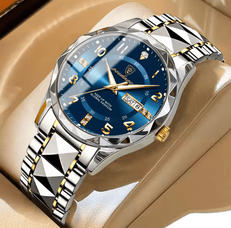 Men’s Luxury Quartz Watch – Luminous Dial Business Casual Timepiece, Stainless Steel Wristwatch, Elegant Gift Idea for Him
