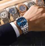 Men’s Luxury Quartz Watch – Luminous Dial Business Casual Timepiece, Stainless Steel Wristwatch, Elegant Gift Idea for Him