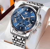 Men’s Business Casual Watch – Elegant Three-Eye Calendar Design, Luxury Quartz Wristwatch, Non-Mechanical Timepiece for Office & Daily Wear