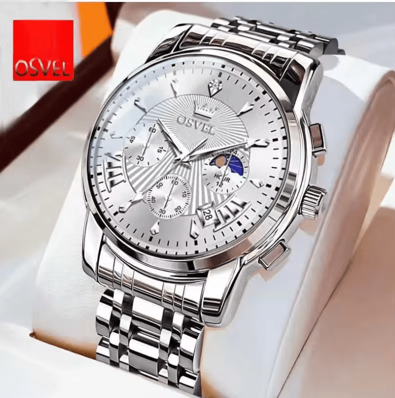 Men’s Business Casual Watch – Elegant Three-Eye Calendar Design, Luxury Quartz Wristwatch, Non-Mechanical Timepiece for Office & Daily Wear