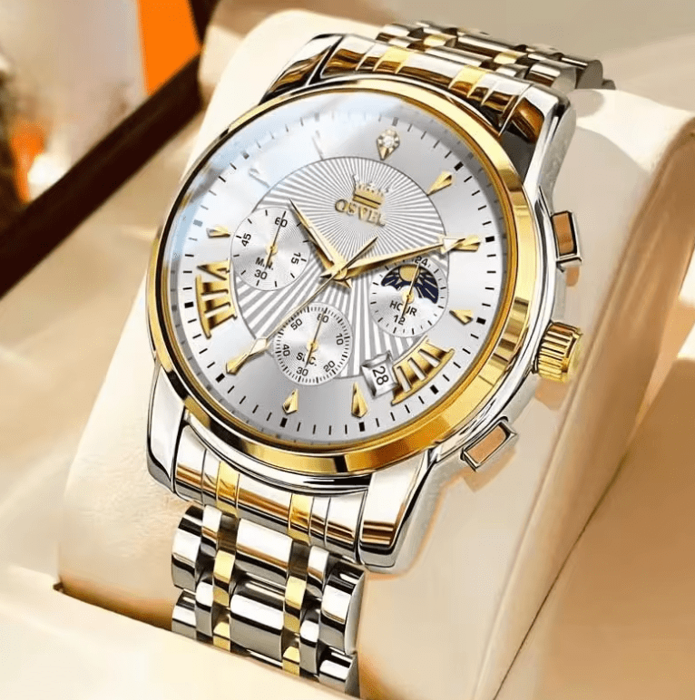 Men’s Business Casual Watch – Elegant Three-Eye Calendar Design, Luxury Quartz Wristwatch, Non-Mechanical Timepiece for Office & Daily Wear