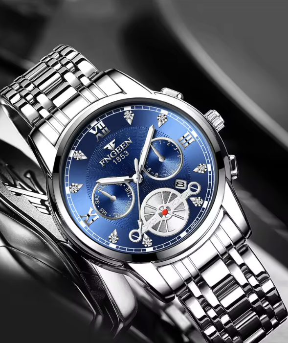 Men’s Trendy Gold Quartz Watch – Light Luxury Stainless Steel Wristwatch, Waterproof Fashion Timepiece for Students & Young Professionals