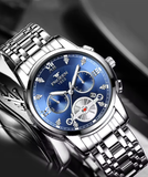 Men’s Trendy Gold Quartz Watch – Light Luxury Stainless Steel Wristwatch, Waterproof Fashion Timepiece for Students & Young Professionals