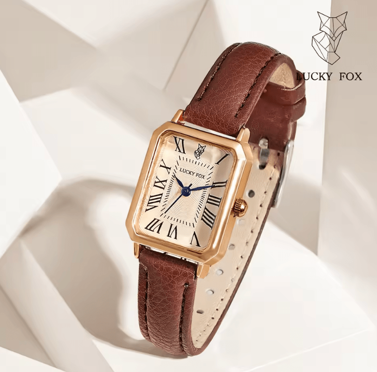 Retro Digital Dial Women’s Quartz Watch – Square Face Casual Leather Strap Wristwatch – Vintage Fashion Clock for Girls & Ladies Gift
