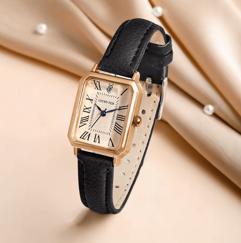 Retro Digital Dial Women’s Quartz Watch – Square Face Casual Leather Strap Wristwatch – Vintage Fashion Clock for Girls & Ladies Gift