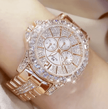 Women’s Luxury Diamond Quartz Watch – Rose Gold Crystal Wristwatch – Fashion Top Brand Inspired Ladies Jewelry Timepiece for Elegant Style