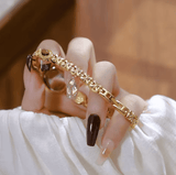 Women’s Natural Jade Bracelet Watch – Luxury Retro Gold Quartz Wristwatch with Small Oval Dial – Vintage Elegant Clock Gift for Ladies
