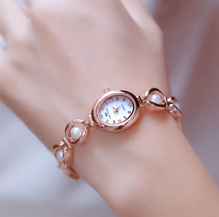 UTHAI Women’s Luxury Watch – Japanese Style Pearl Bracelet Quartz Watch – Elegant Jewelry Design, Waterproof Fashion Clock Gift for Ladies