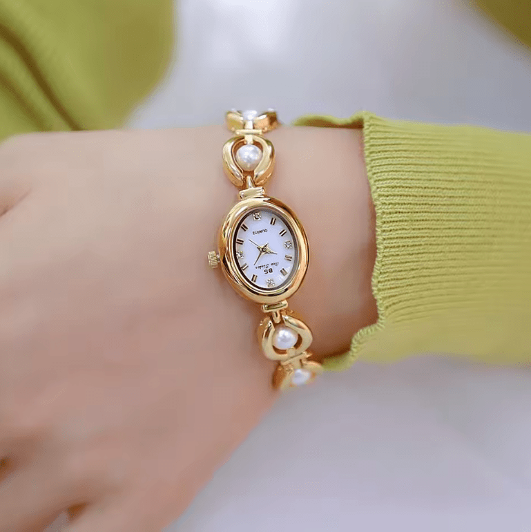 UTHAI Women’s Luxury Watch – Japanese Style Pearl Bracelet Quartz Watch – Elegant Jewelry Design, Waterproof Fashion Clock Gift for Ladies