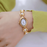 UTHAI Women’s Luxury Watch – Japanese Style Pearl Bracelet Quartz Watch – Elegant Jewelry Design, Waterproof Fashion Clock Gift for Ladies