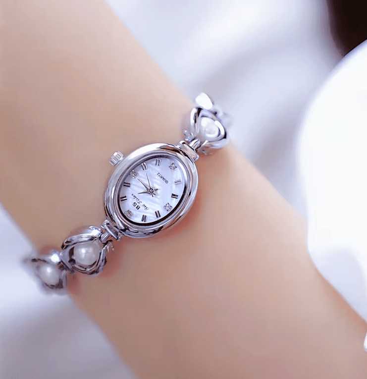 UTHAI Women’s Luxury Watch – Japanese Style Pearl Bracelet Quartz Watch – Elegant Jewelry Design, Waterproof Fashion Clock Gift for Ladies