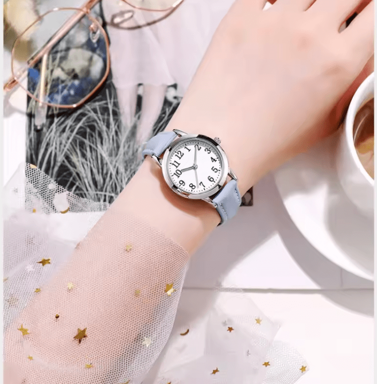Women’s Candy Color Quartz Watch – Simple Dial, PU Leather Strap – Minimalist Fashion Wristwatch for Girls & Ladies | Reloj de Mujer Montre Femme