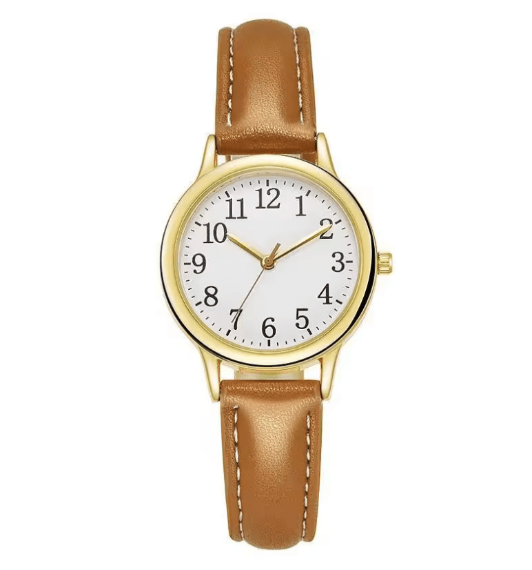 Women’s Candy Color Quartz Watch – Simple Dial, PU Leather Strap – Minimalist Fashion Wristwatch for Girls & Ladies | Reloj de Mujer Montre Femme