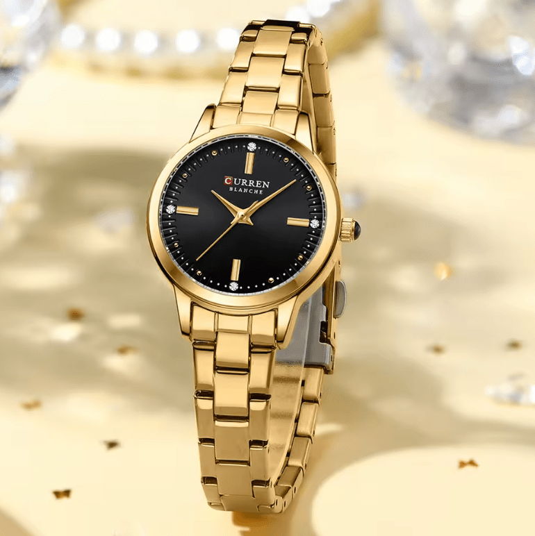 CURREN Women’s Elegant Quartz Watch – Simple Dial Bracelet Wristwatch for Ladies – Fashion Brand Timepiece with Charming Minimalist Design
