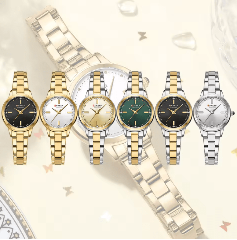 CURREN Women’s Elegant Quartz Watch – Simple Dial Bracelet Wristwatch for Ladies – Fashion Brand Timepiece with Charming Minimalist Design