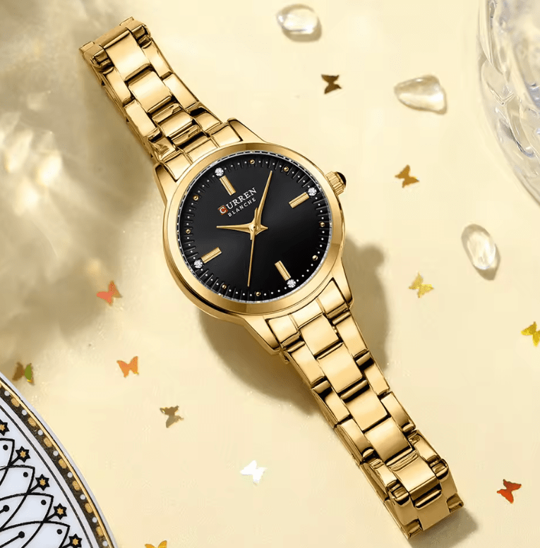 CURREN Women’s Elegant Quartz Watch – Simple Dial Bracelet Wristwatch for Ladies – Fashion Brand Timepiece with Charming Minimalist Design