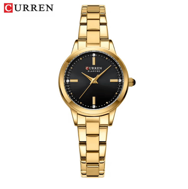 CURREN Women’s Elegant Quartz Watch – Simple Dial Bracelet Wristwatch for Ladies – Fashion Brand Timepiece with Charming Minimalist Design